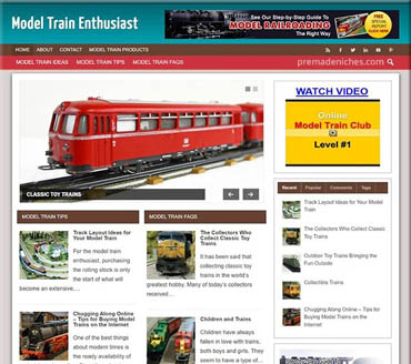 Model Train Enthusiast Pre-made Niche Website/Blog