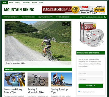 Mountain Biking Tips Pre-made Niche Website/Blog