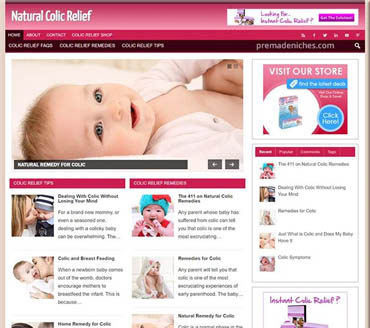 Natural Colic Relief Pre-made Niche Website/Blog