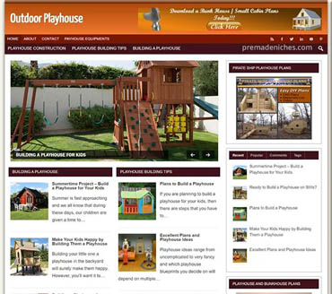 Outdoor Playhouse Pre-made Niche Website/Blog