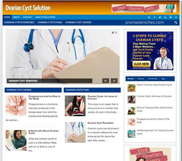 Ovarian Cysts Solution Pre-made Niche Website/Blog