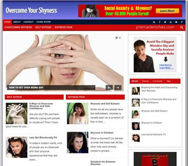 Overcome Your Shyness Pre-made Niche Website/Blog