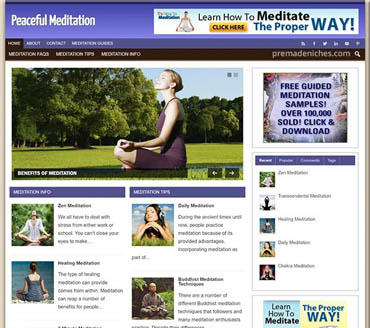 Peaceful Meditation Pre-made Niche Website/Blog