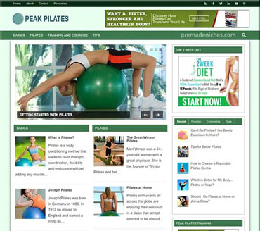 Peak Pilates Guide Pre-made Niche Website/Blog