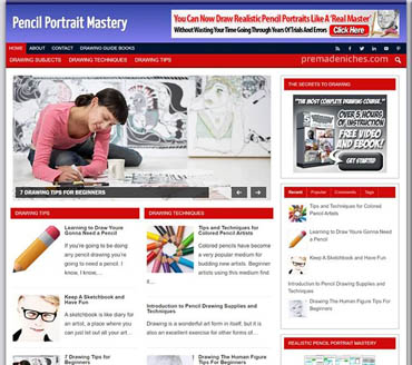 Pencil Portrait Mastery Pre-made Niche Website/Blog