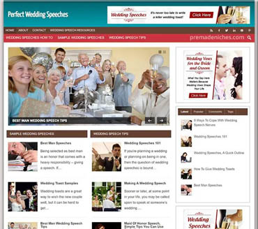 Perfect Wedding Speeches Pre-made Niche Website/Blog