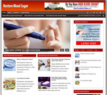 Restore Blood Sugar Balance Pre-made Niche Website/Blog