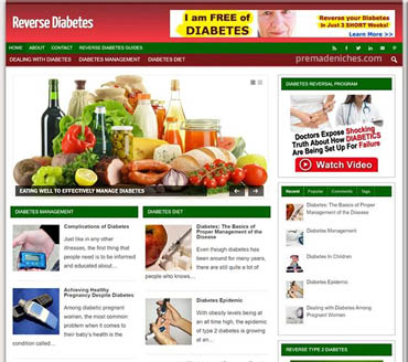 Reverse Diabetes Pre-made Niche Website/Blog