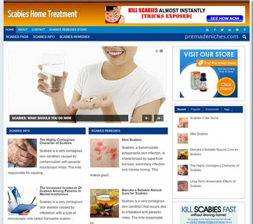 Scabies Home Treatment Pre-made Niche Website/Blog