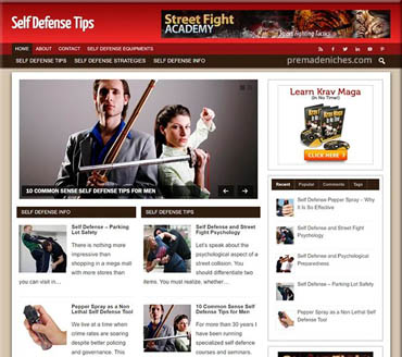Self Defense Tips Pre-made Niche Website/Blog