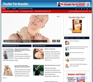 Shoulder Pain Remedies Pre-made Niche Website/Blog
