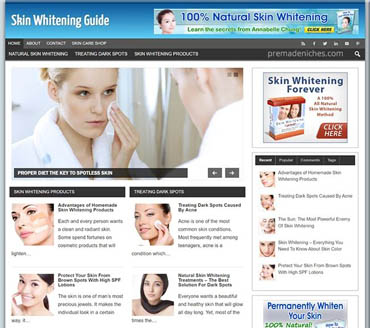 Skin Whitening Guide Pre-made Niche Website/Blog