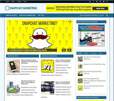 Snapchat Marketing Pre-made Niche Website/Blog