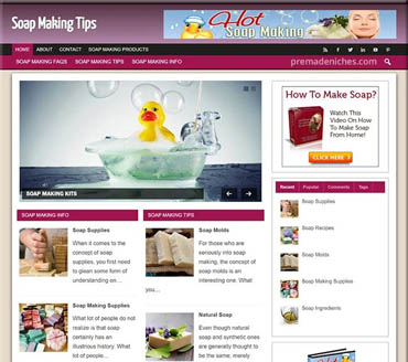 Soap Making Tips Pre-made Niche Website/Blog