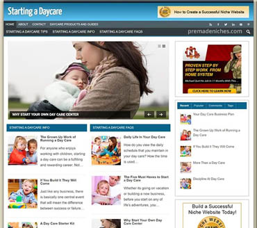 Starting A Daycare Pre-made Niche Website/Blog