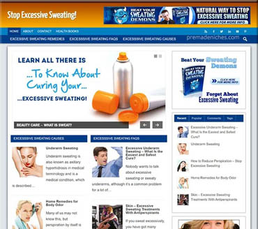 Stop Excessive Sweating Pre-made Niche Website/Blog