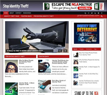 Stop Identity Theft Pre-made Niche Website/Blog