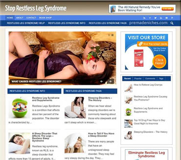 Stop Restless Leg Syndrome Pre-made Niche Website/Blog