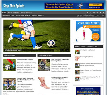 Stop Shin Splints Pre-made Niche Website/Blog