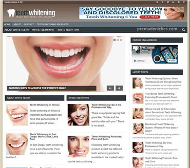 Teeth Whitening Secrets Pre-made Niche Website/Blog
