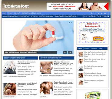 Testosterone Boost Pre-made Niche Website/Blog