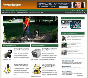 The Best Pressure Washers Pre-made Niche Website/Blog