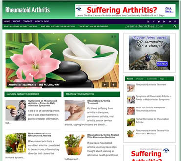 Treating Rheumatoid Arthritis Pre-made Niche Website/Blog