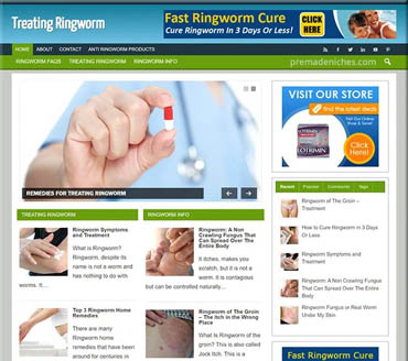Treating Ringworm Pre-made Niche Website/Blog