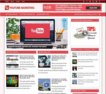 YouTube Ads Excellence Pre-made Niche Website/Blog