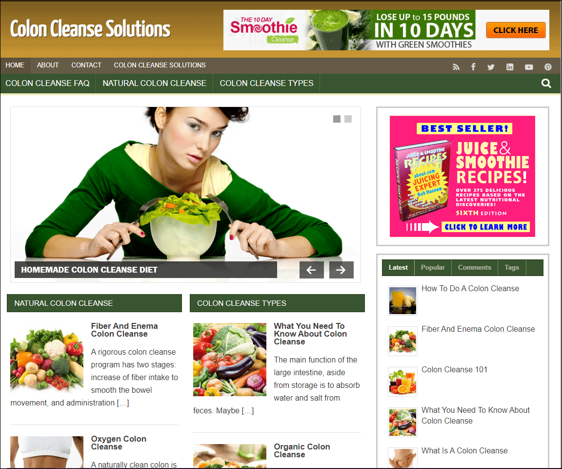 Colon Cleanse Pre-made Affiliate Niche Website/Blog