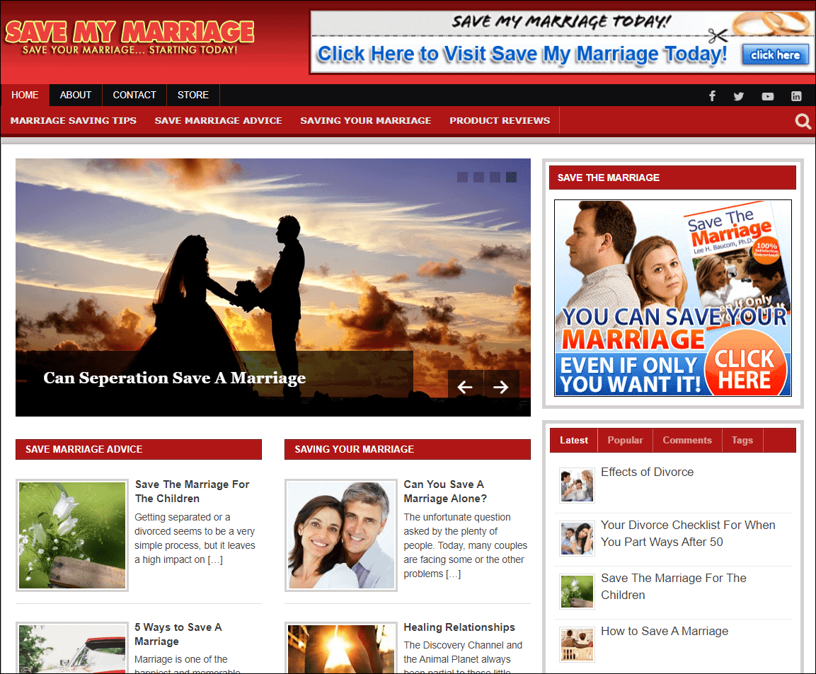 Save My Marriage Pre-made Niche Website/Blog