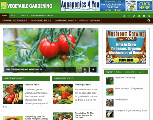 Vegetable Gardening Pre-made Niche Website/Blog